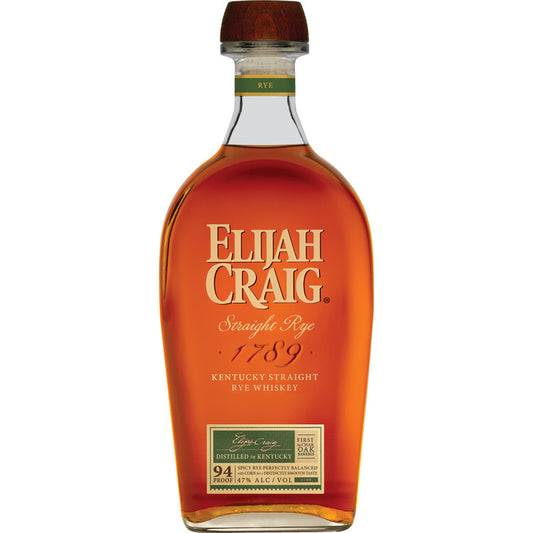 Elijah Craig Straight Rye Whiskey 94 - 750ML - Front