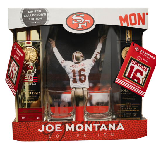 Gold Bar Joe Montana Gift Pack 3 Each Joe Montana Whiskey 82 & Bourbon - 750ML - Front