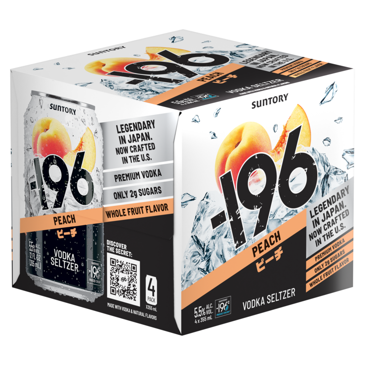 -196 Peach Vodka Seltzer Cocktail 11 - 355ML (Case) - Front Label