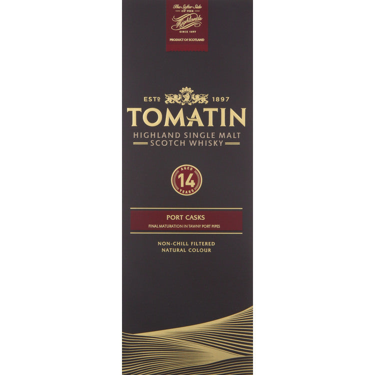 Tomatin Single Malt Scotch Port Casks 14 Yr 92 - 750ML - Front Label