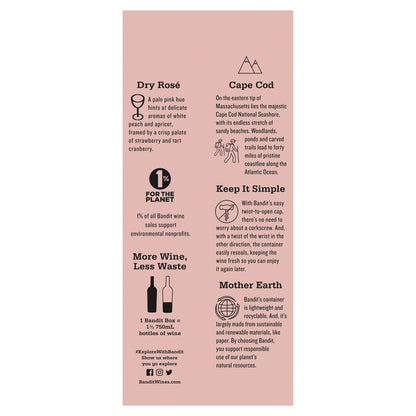 Bandit Dry Rose California - 1.0L - Back Label