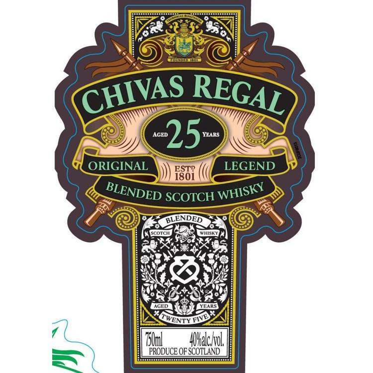 Chivas Regal Blended Scotch Original 25 Yr 80 With Carton - 750ML - Front Label