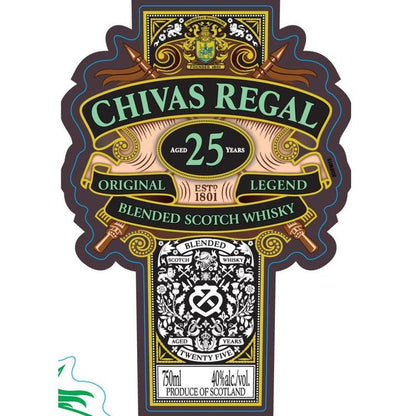 Chivas Regal Blended Scotch Original 25 Yr 80 With Carton - 750ML - Front Label