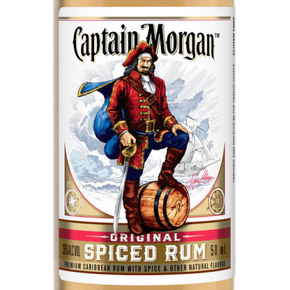 Captain Morgan Spiced Rum Original Real Madagascar Vanilla 70 - 50ML - Front Label