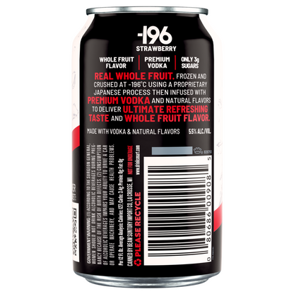 -196 Strawberry Vodka Seltzer Cocktail 11 - 355ML (Case) - Back