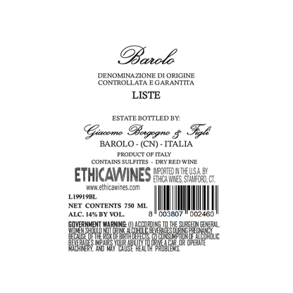 Giacomo Borgogno Barolo Liste 2015 - 750ML
