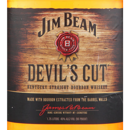 Jim Beam Straight Bourbon Devil's Cut 90 - 1.75L - Front Label