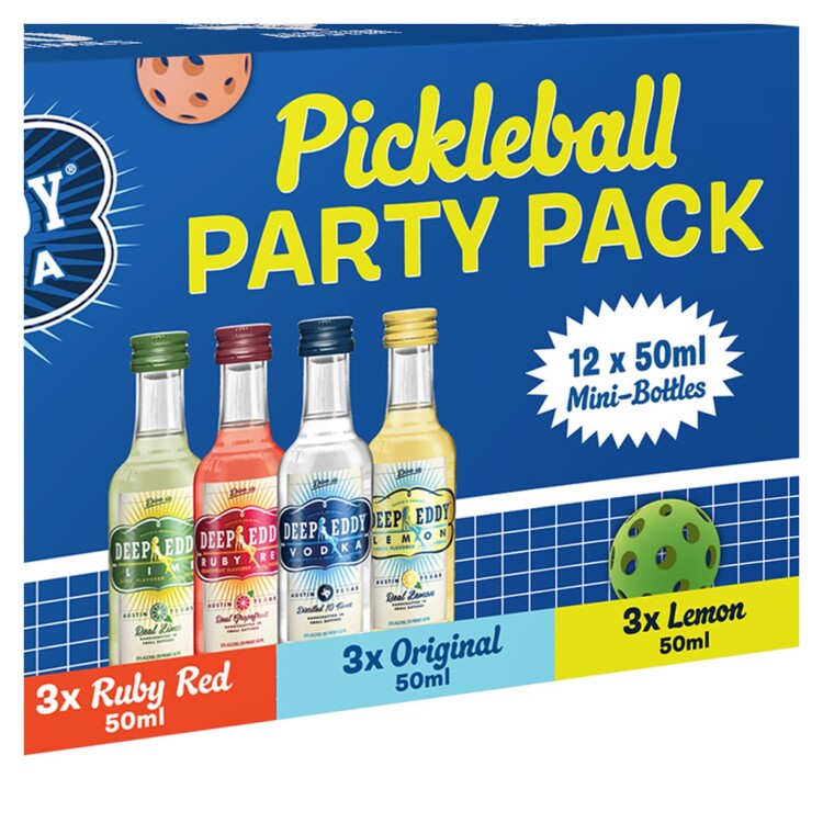 Deep Eddy Vodka Pickleball Mixed Pack 3 Each Vodka 80, Ruby Red Grapef - 50ML
