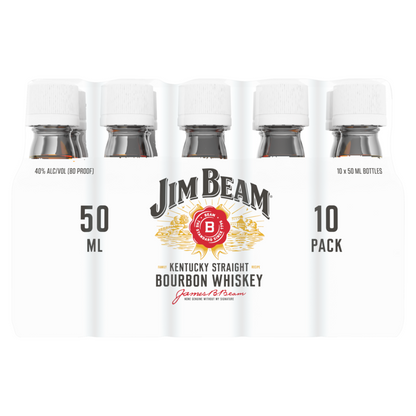 Jim Beam Straight Bourbon White Label 4 Yr 80 Wrap - 50ML - Back