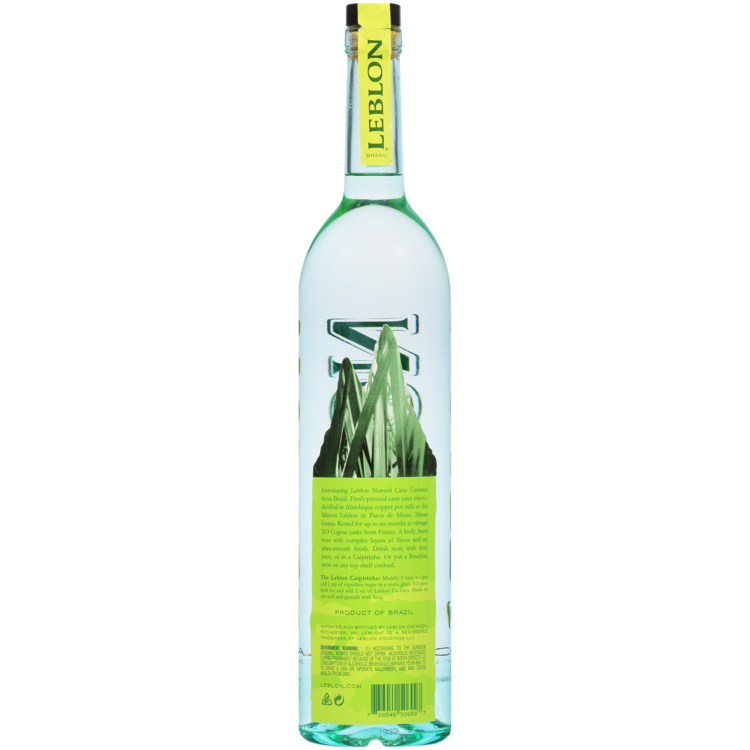 Leblon Cachaca Natural Cane 80 - 1.0L - Back