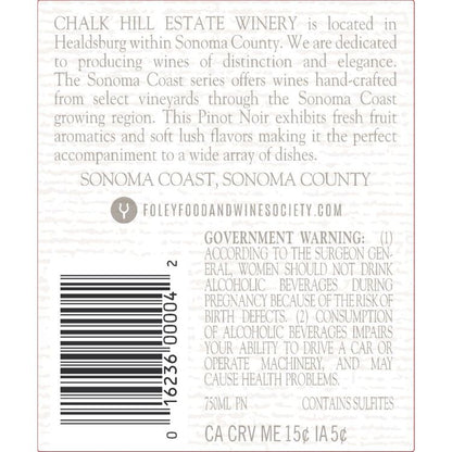 Chalk Hill Pinot Noir Sonoma Coast 2022 - 750ML
