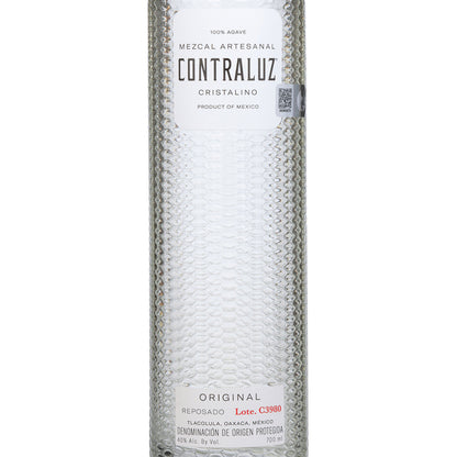 Contraluz Mezcal Artesanal Reposado Cristalino 80 - 700ML - Front Label
