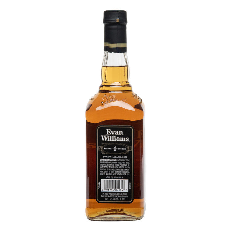 Evan Williams Straight Bourbon Black Label 86 - 750ML - Back
