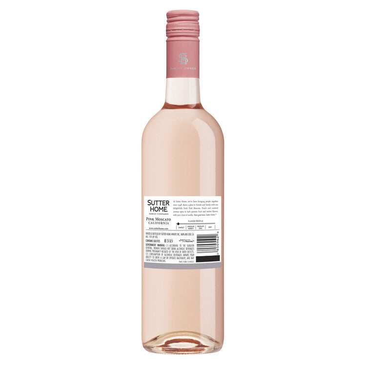 Sutter Home Pink Moscato California - 750ML - Back