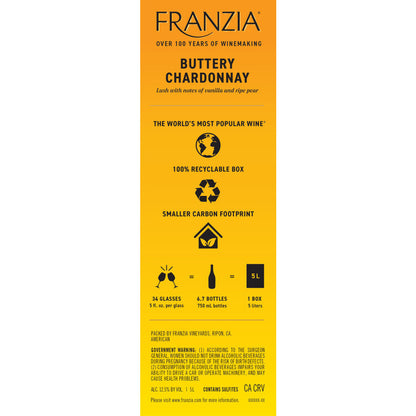 Franzia Chardonnay Bold Blends Rich & Buttery International - 5.0L