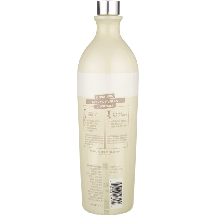 Svedka Vanilla Flavored Vodka 70 - 1.0L - Back