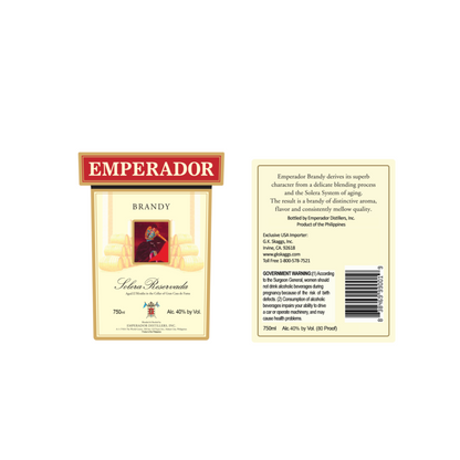 Emperador Brandy Solera Reservada 80 - 750ML - Front Label