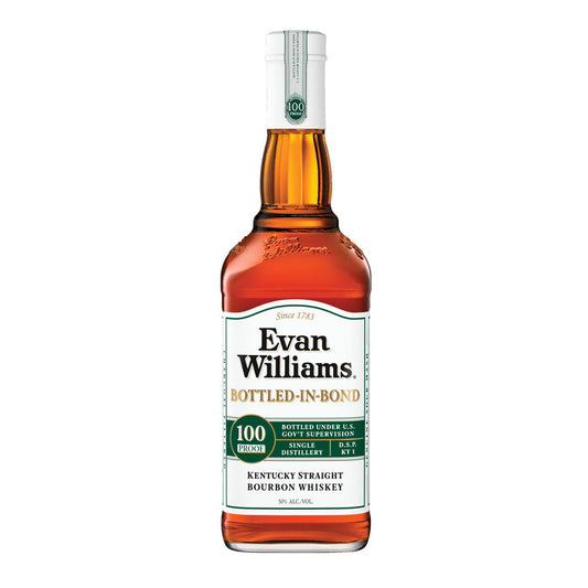 Evan Williams Straight Bourbon White Label Bottled In Bond 100 - 750ML - Front
