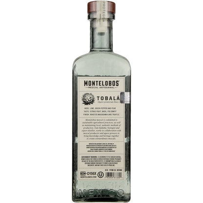Montelobos Mezcal Artesanal Joven Tobala 93.6 - 750ML
