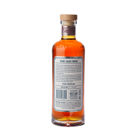 Westland American Single Malt Whiskey Wine Cask Batch No 1 92 - 700ML - Back