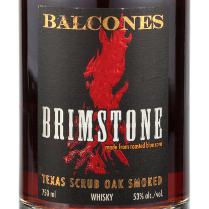 Balcones Corn Whiskey Brimstone Texas Scrub Oak Smoked Pot Distilled 1 - 750ML - Front Label