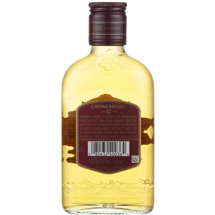 Chivas Regal Blended Scotch 12 Yr 80 - 200ML - Back