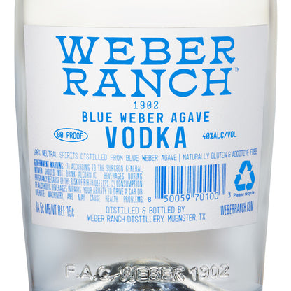 Weber Ranch 1902 Vodka 80 - 1.0L - Back Label
