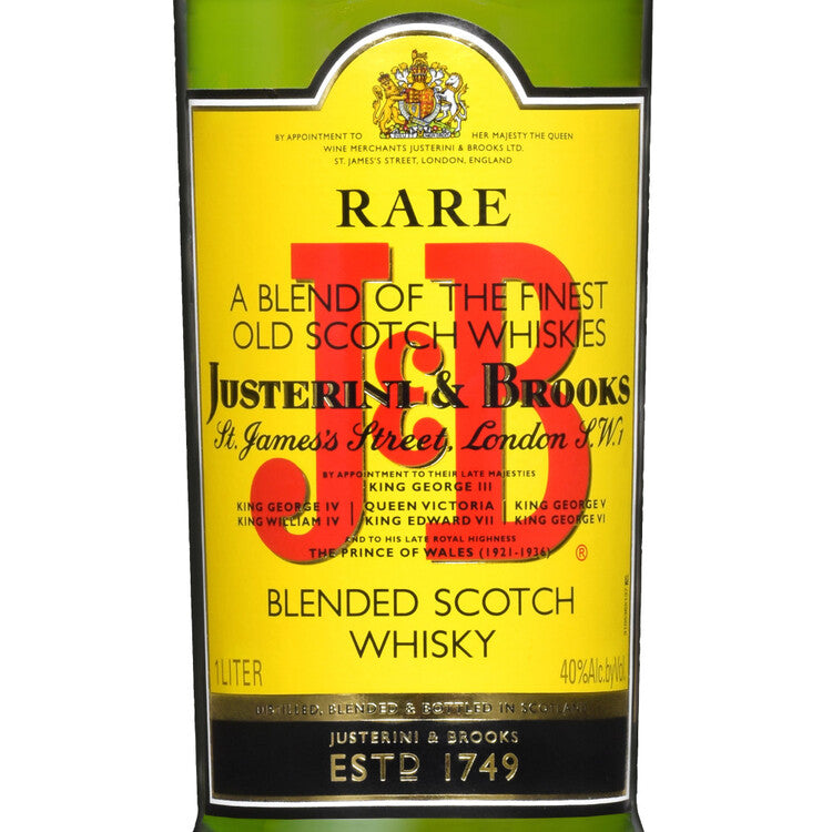 J&B Blended Scotch Rare 80 - 1.0L - Front Label