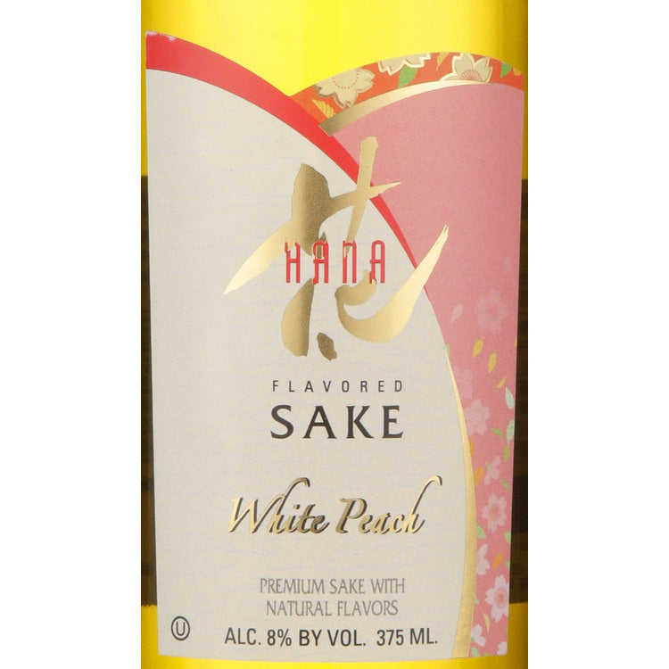Hana White Peach Flavored Sake - 375ML - Front Label