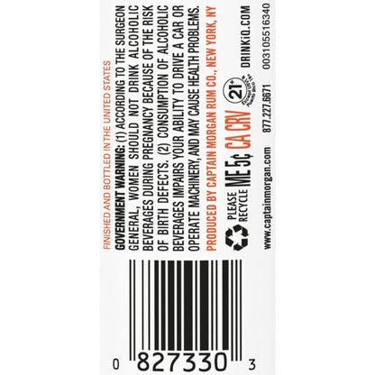 Captain Morgan Sweet Chili Lime Favored Rum 70 - 50ML - Back Label