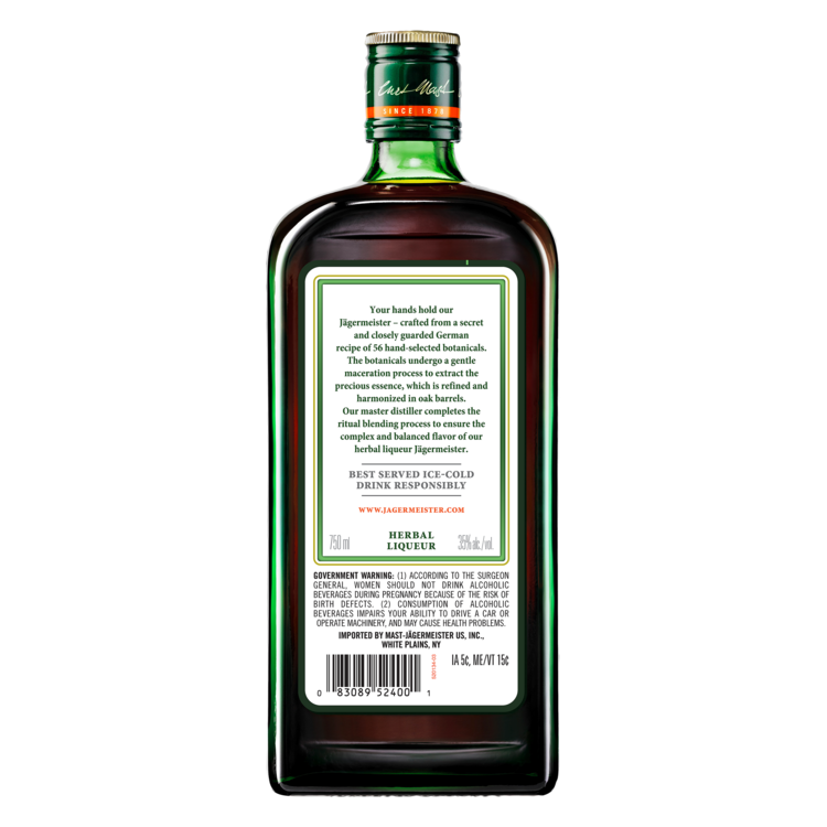 Jagermeister Herbal Liqueur 70 - 750ML - Back