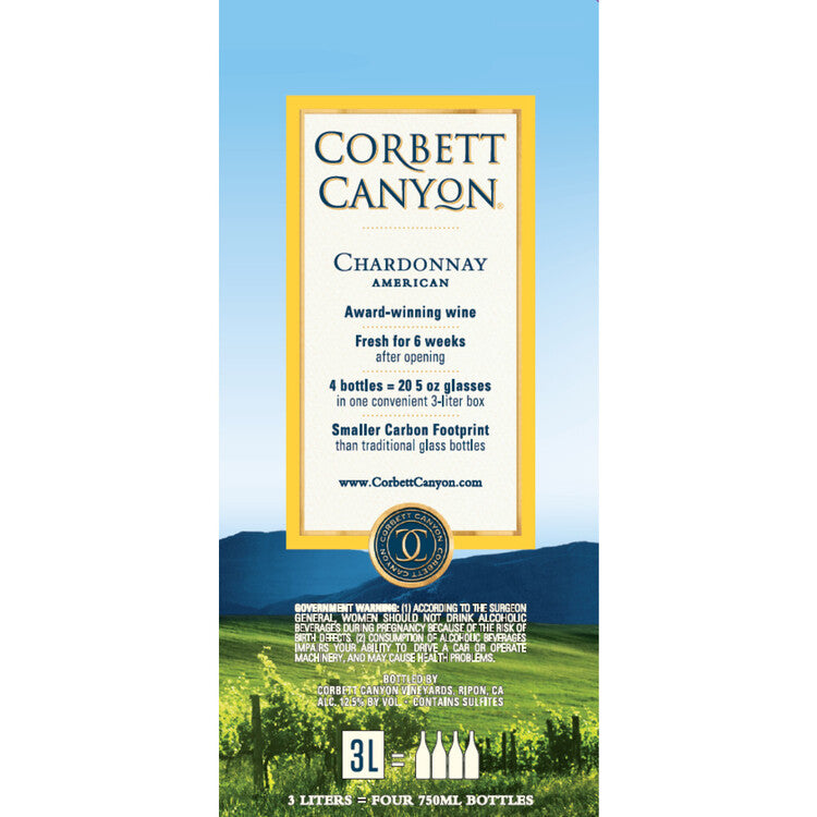 Corbett Canyon Chardonnay United States - 3.0L - Back Label