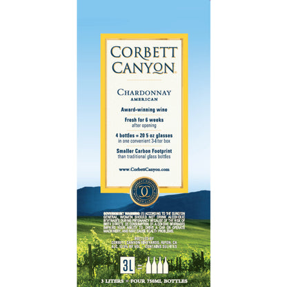 Corbett Canyon Chardonnay United States - 3.0L - Back Label