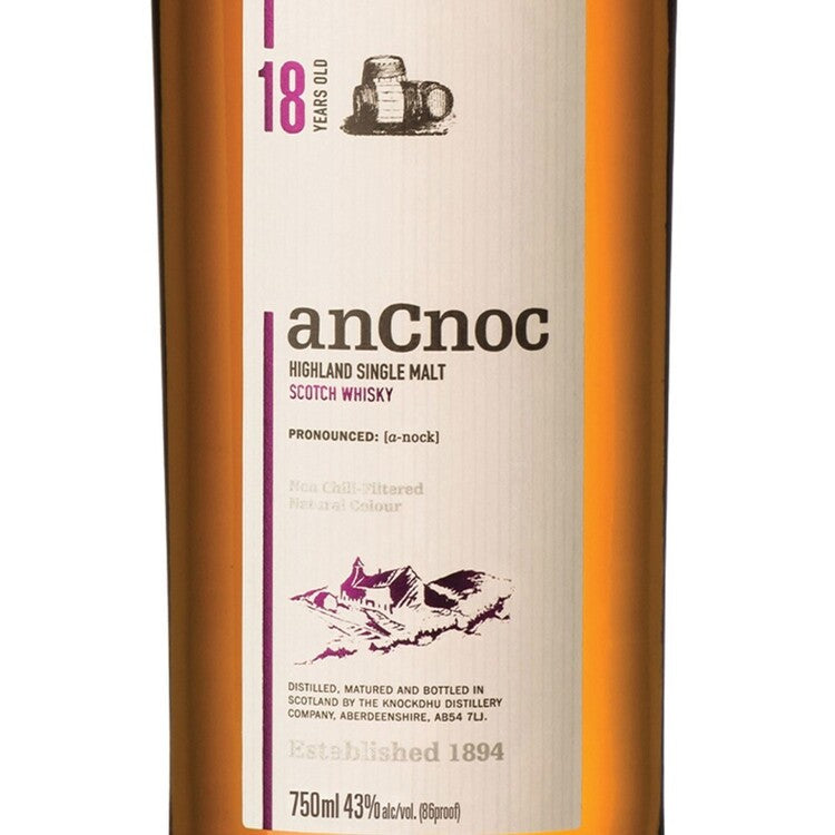 Ancnoc Single Malt Scotch 18 Yr 92 - 750ML - Front Label