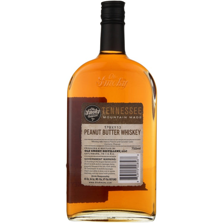 Ole Smoky Peanut Butter Flavored Whiskey Mountain Made 60 - 750ML - Back
