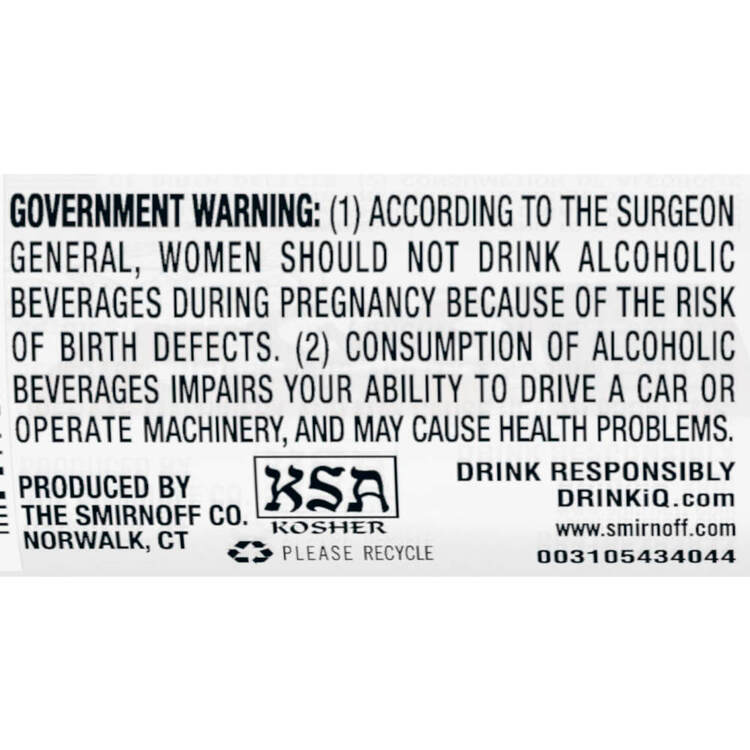 Smirnoff Spicy Tamarind Flavored Vodka 70 - 50ML - Back Label
