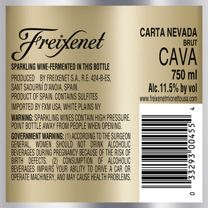 Freixenet Cava Brut Carta Nevada - 750ML - Back Label