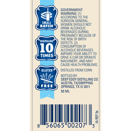 Deep Eddy Vodka 80 - 50ML - Back Label