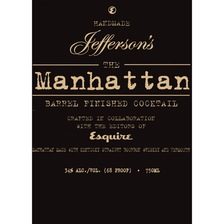Jefferson'S The Manhattan Barrel Finished Cocktail 68 - 750ML