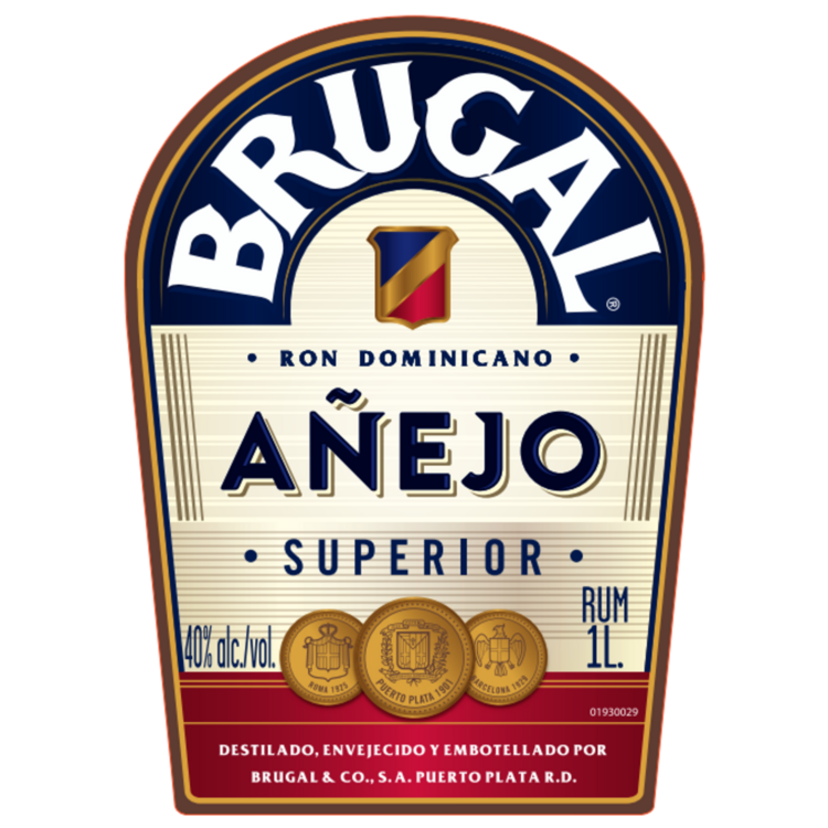 Brugal Aged Rum Anejo 80 - 1.0L - Front Label