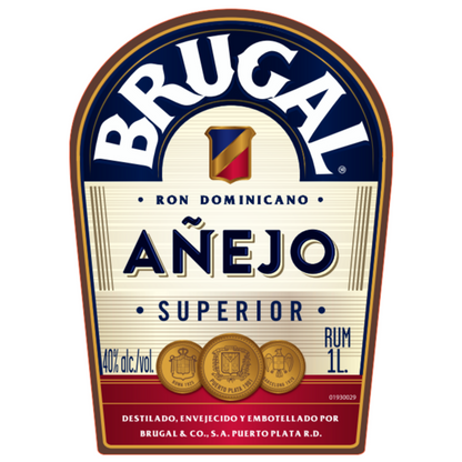 Brugal Aged Rum Anejo 80 - 1.0L - Front Label