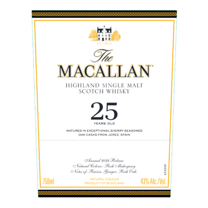 The Macallan Single Malt Scotch 25 Yr 86 - 750ML - Front Label