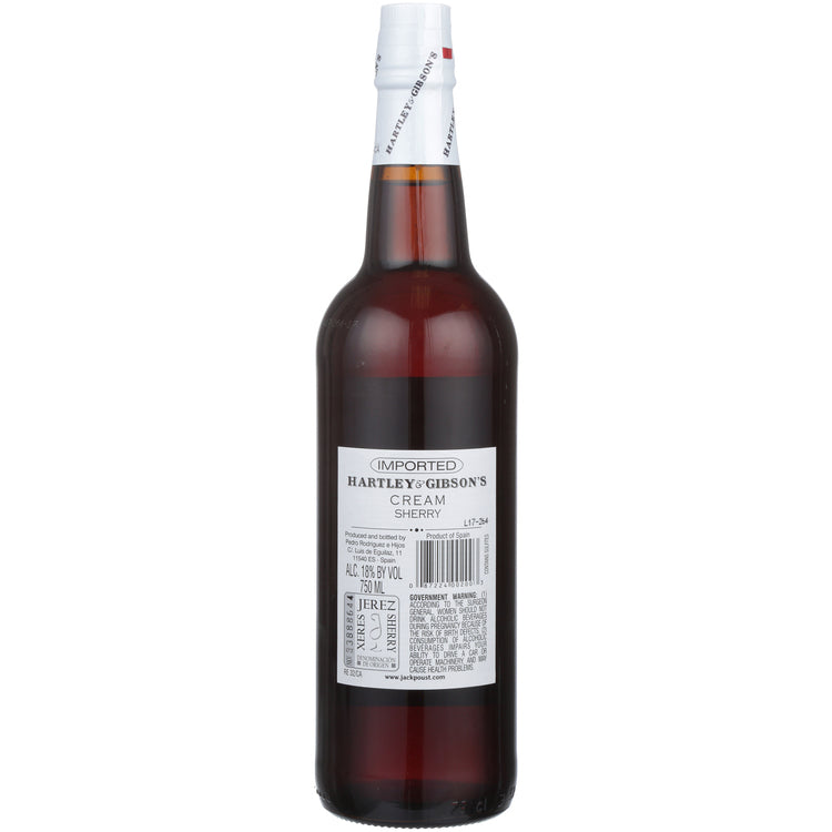 Hartley & Gibson Sherry Cream - 750ML - Back