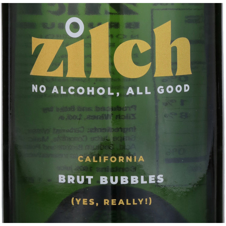 Zilch Sparkling White California Non Alcoholic - 750ML - Front Label