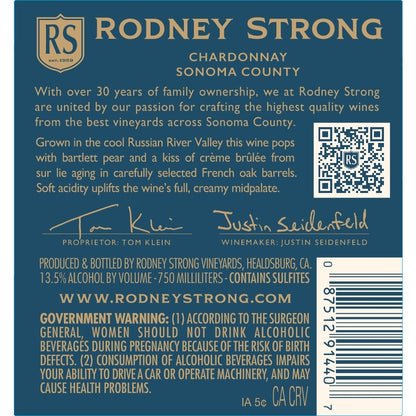 Rodney Strong Chardonnay Limited Blue Label Russian River Valley 2023 - 750ML
