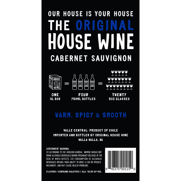 House Wine Cabernet Sauvignon Central Valley - 3.0L