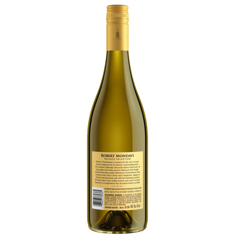 Robert Mondavi Private Selection Buttery Chardonnay California - 750ML - Back