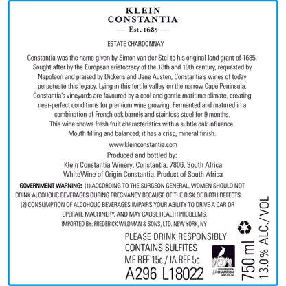 Klein Constantia Chardonnay Estate Constantia 2023 - 750ML