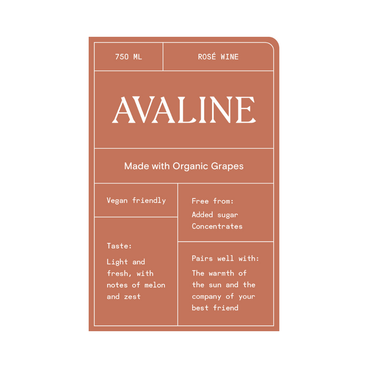 Avaline Rose Wine France Made With Organic Grapes - 750ML - Front Label