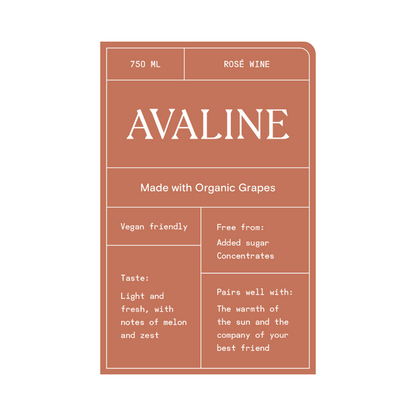 Avaline Rose Wine France Made With Organic Grapes - 750ML - Front Label